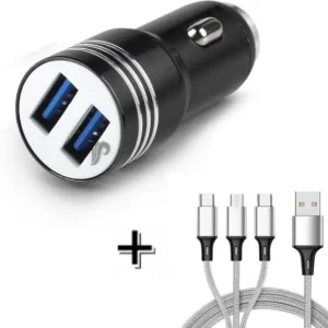 Dual 17 W Turbo Car Charger Black