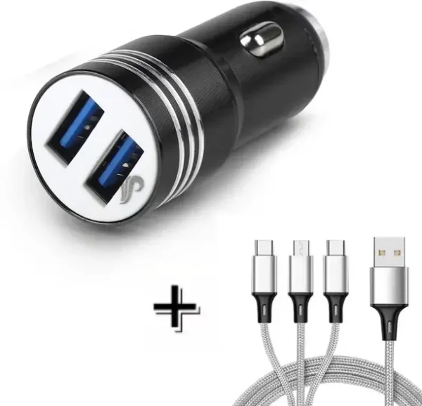 Dual 17 W Turbo Car Charger Black